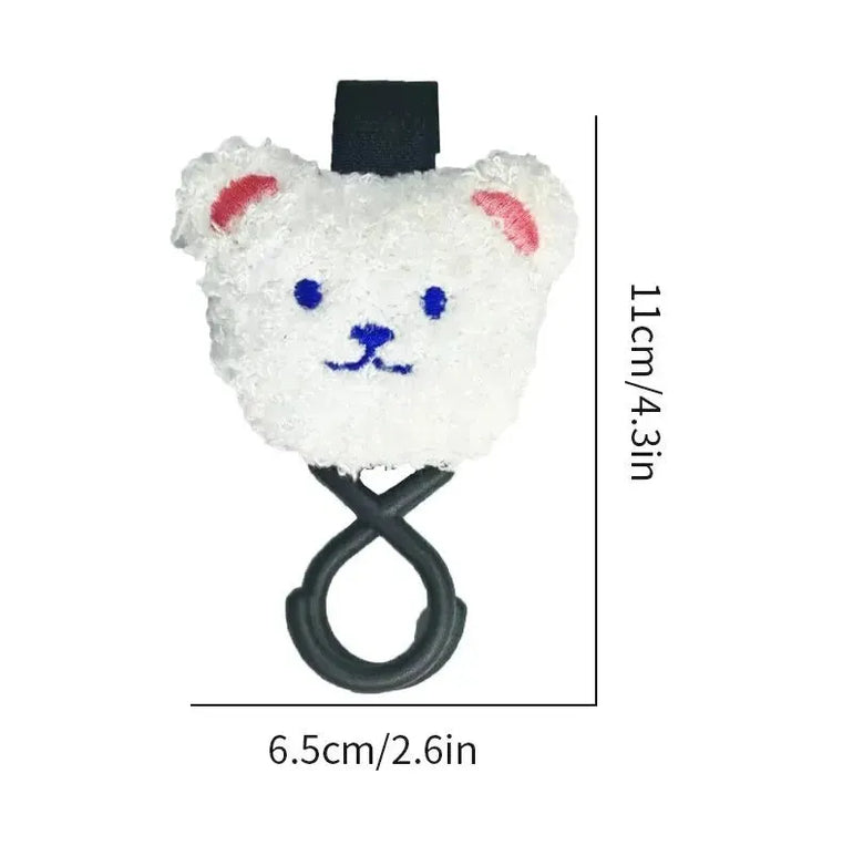 1 PCS Baby Stroller Hook Embroidery Bear Head Stroller Stroller Electric Car Hook Walking Baby Magic Cart Velcro Universal Model