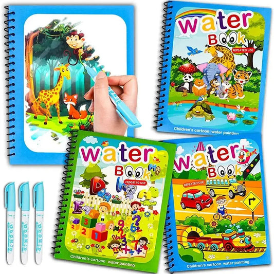 Magical Book Water Drawing Montessori Toys Reusable Coloring Book Magic Water Drawing Book Sensory Early Education for Children