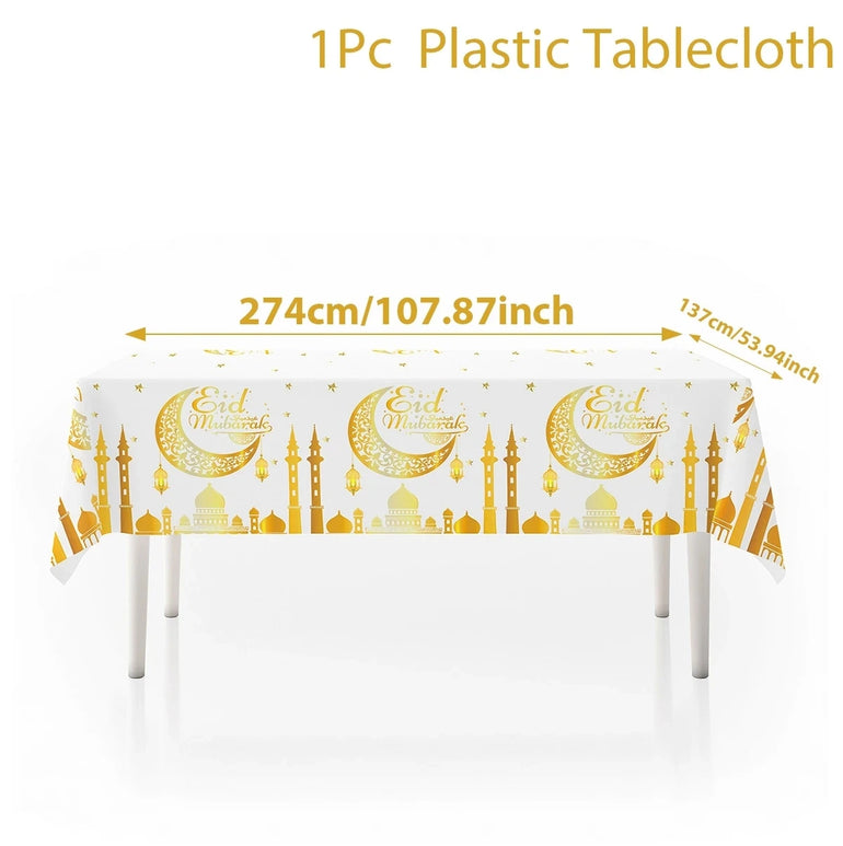 Eid Mubarak Table Runner Ramadan Tablecloths Ramadan Kareem Decoration for Home 2025 Islamic Muslim Party Eid Al Adha Gifts