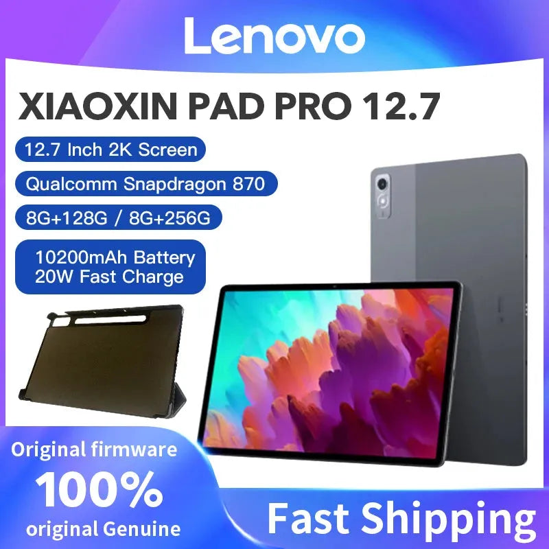 New Lenovo Xiaoxin Pad Pro Snapdragon 870 12.7" LCD  Android 13 Tablet Screen 144Hz 8GB 128GB/256GB 10200mAh Battery Android 13