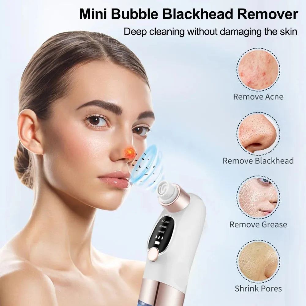 Electric Blackhead Remover Vacuum Bubble Water Cycle Face Hydro Dead Skin Beauty Acne Cleaner Pore Suction Vacuum Removal Device