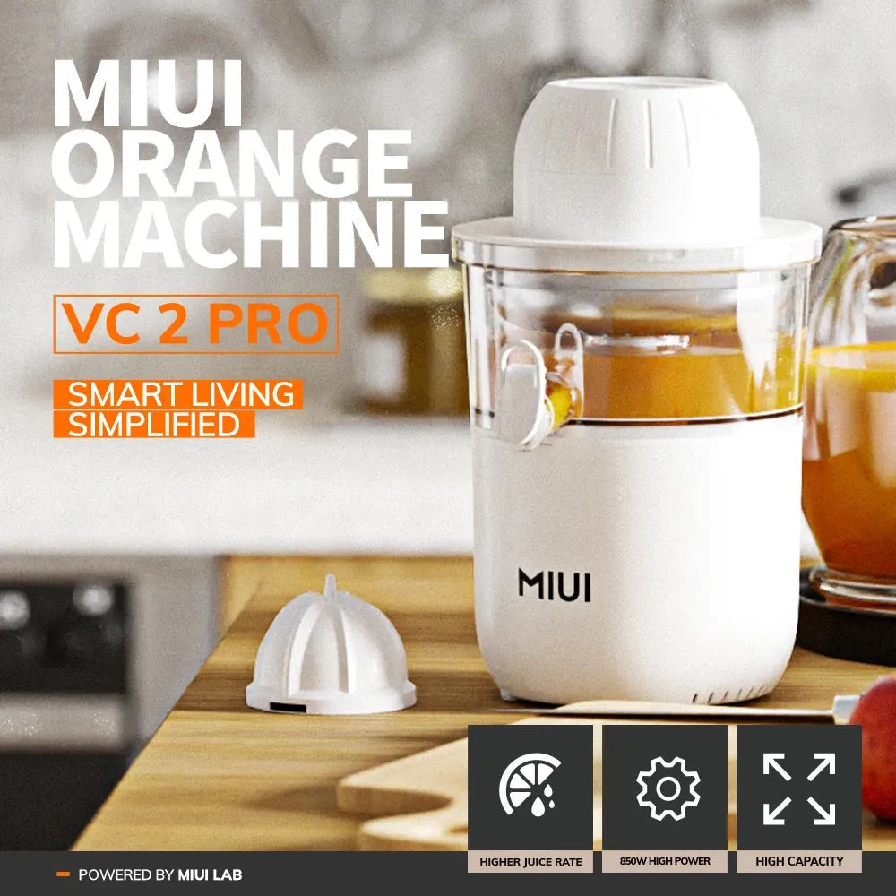 MIUI 850W Citrus Juicer Squeezer with 2 Cones, Stainless Steel Quiet Orange Electric  Juice Extractor Machine, Large Capacity