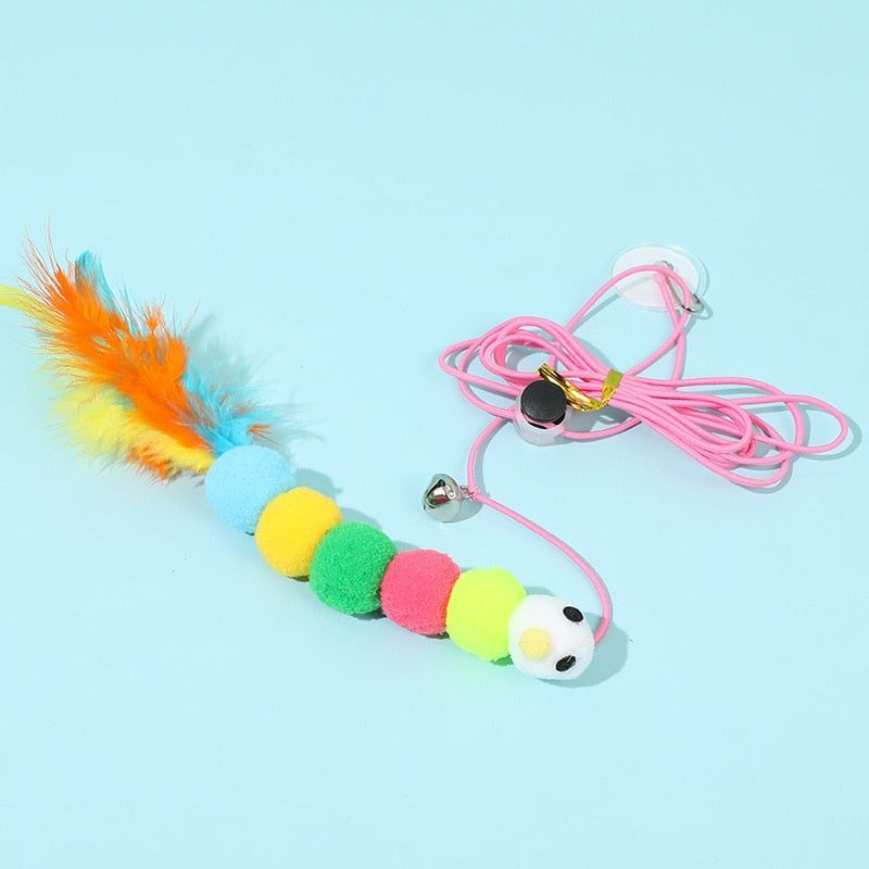 Cat Toy Swing Sticky Disc Elastic Hanging Door Teasing Cat Rope Long Rope Teasing Cat Cat Toy Cat Accessories Pet Kitten Toy - Jointcorp