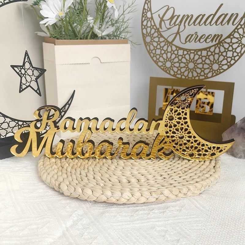 2025 Acrylic Ramadan Ornament Eid al-Fitr Decorations Moon Star Castle Shape Crafts Islamic Muslim Festive Decor Party Gift