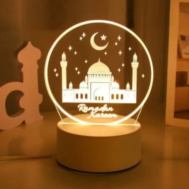 Eid Mubarak 3D Led Lamp Ramadan Night Light Led Moon Star Eid Bedroom Decoration Light Ornament Ramadan Decoration For Home 2025