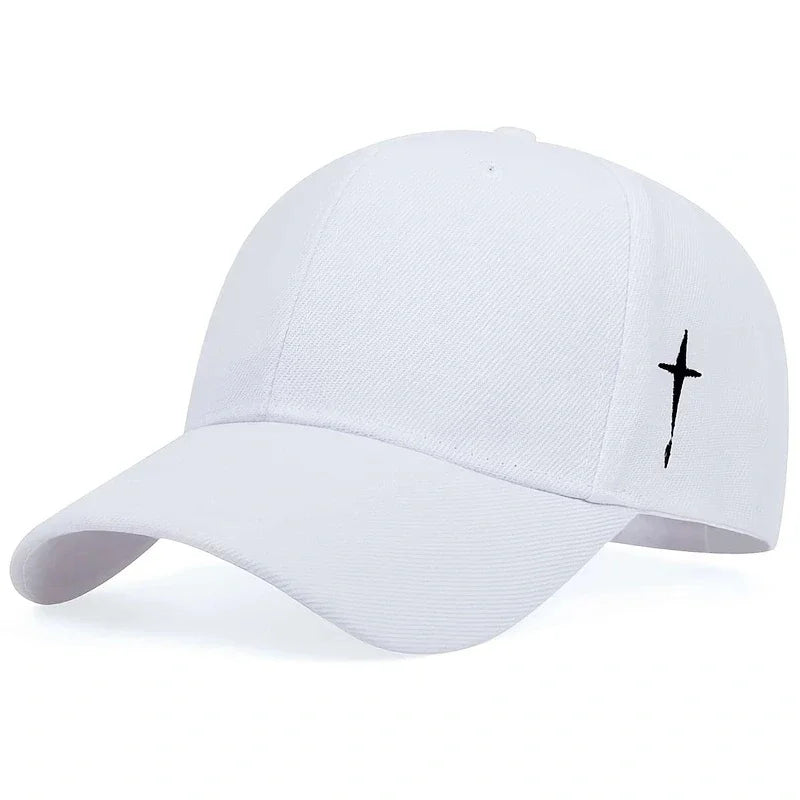 Unisex Simple Cross Embroidery Snapback Baseball Caps Spring and Autumn Outdoor Adjustable Casual Hats Sunscreen Hat