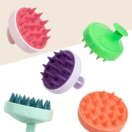 Silicone Shampoo Scalp Hair Massager Head Body Scalp Massage Brush Scalp Massage Brush Comb Magic Handle Brush Spa Massage Brush