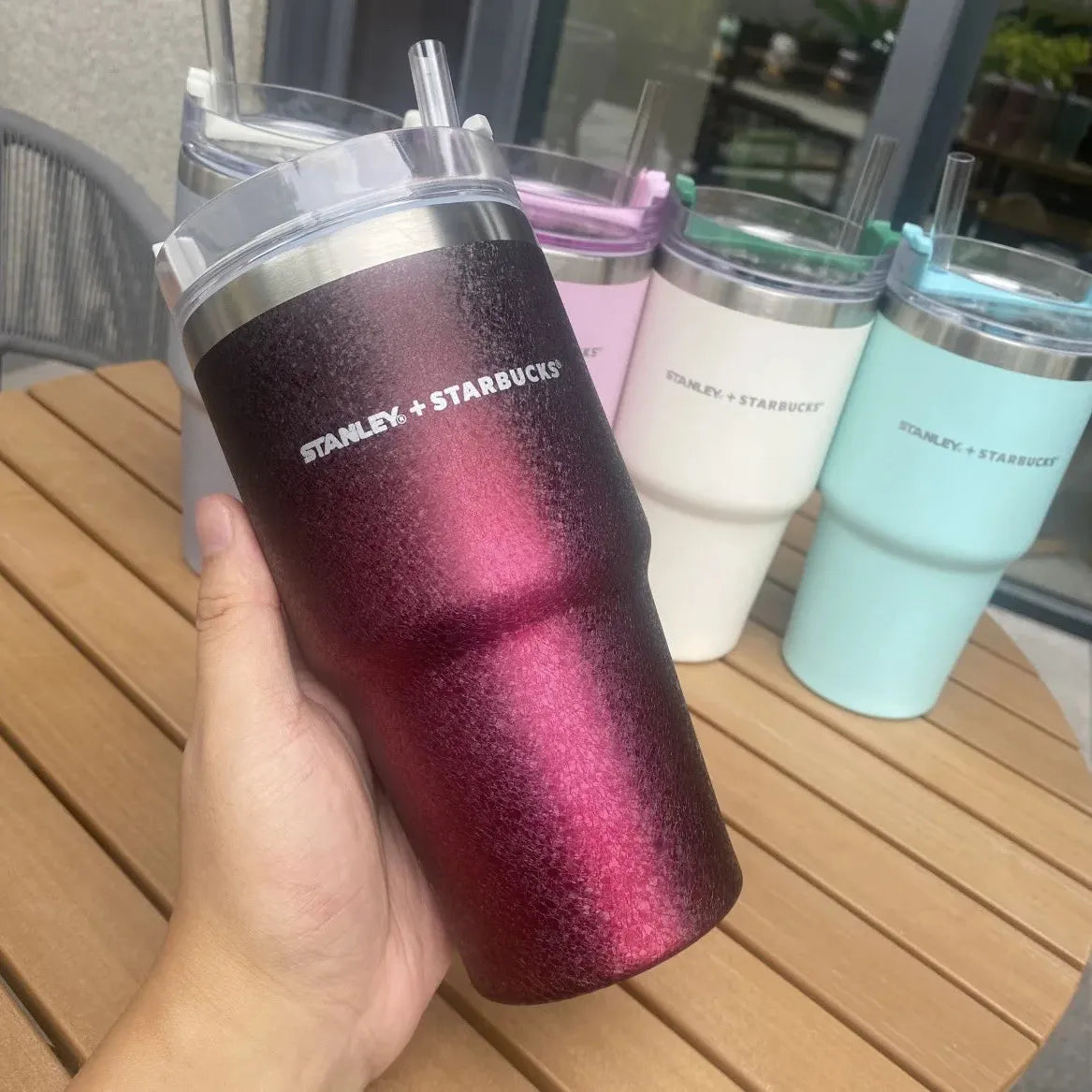 20oz Stanley Tumbler Bottle with Handle Lid Straw Stainless Steel Water Bottle Vacuum Thermos Cup