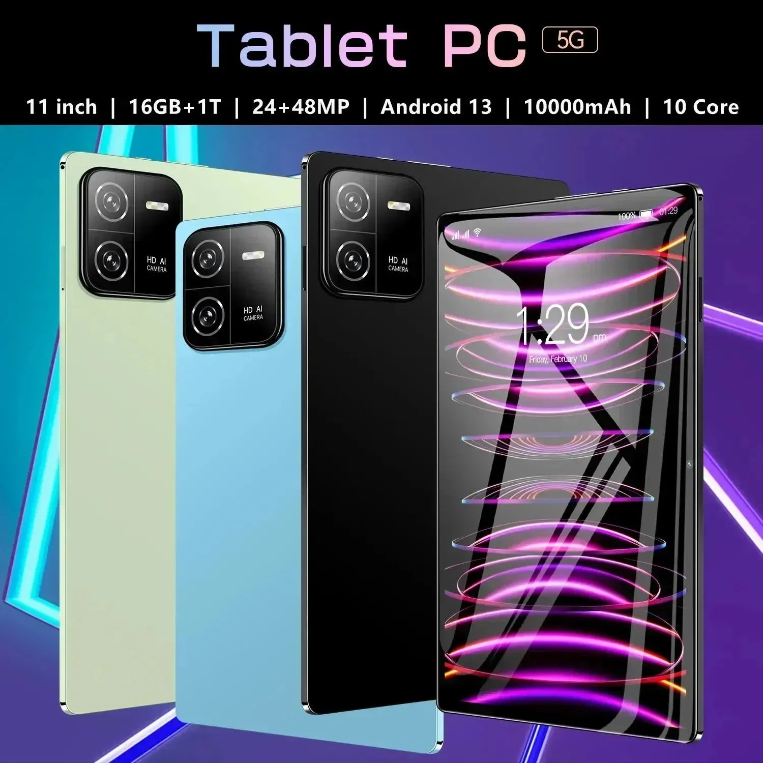 2024 New Original Pad 6 PRO Tablet Android 13 16GB+1T 11 Inch 4K MTK6797 10000mAh 5G Dual SIM Phone Call GPS WPS WiFi Tablet