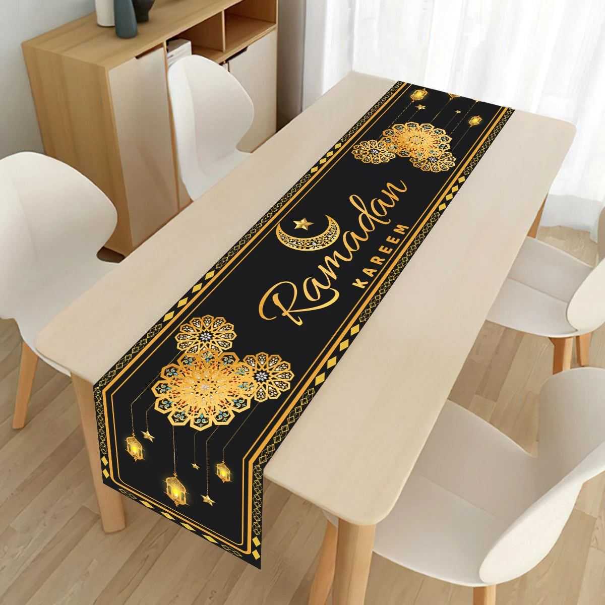 Ramadan Kareem Table Runner Eid Mubarak Decor 2025 for Home Ramadan Mubarak Islamic Muslim Party Eid Al-Fitr Gifts Ramadan Decor