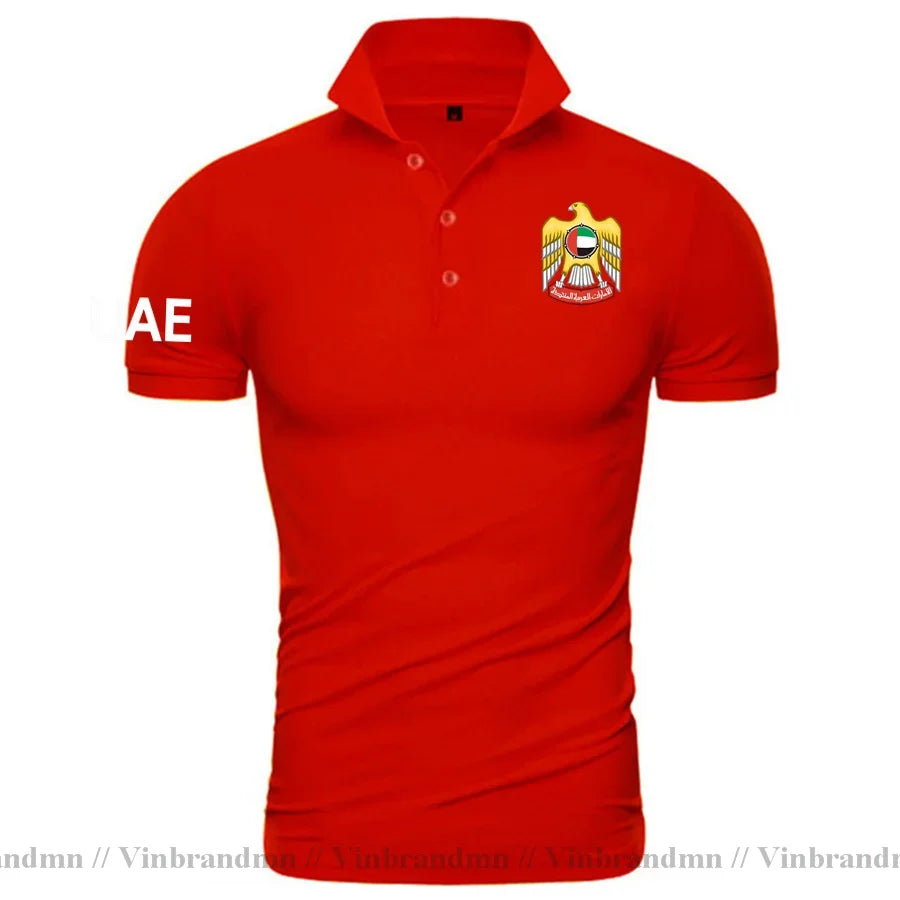 United Arab Emirates ARE UAE Emirati Polo Shirts Men Fashion 100% Cotton Shirt Classic Country Flag Design Tops Nation Team Tees