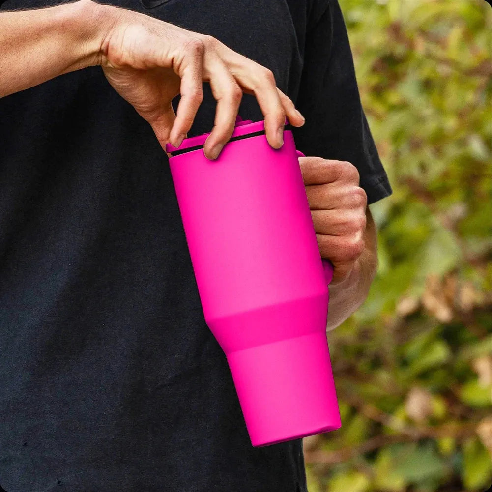 40oz Double Vacuum Insulated Mug with Lid & Straw Insulated Water Bottle Leakproof Thermal Coffee Car Cup for Cold Hot Beverages