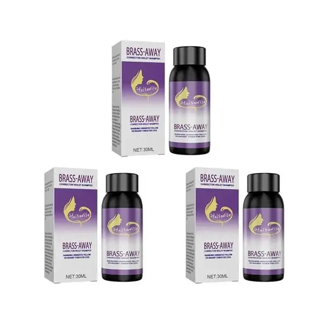 30ML Gray Color Fixing Hair Dye Shampoo Cover Gray Hair Fade Yellow After Bleach Hair Shampoo Non-irritating Purple Shampoo