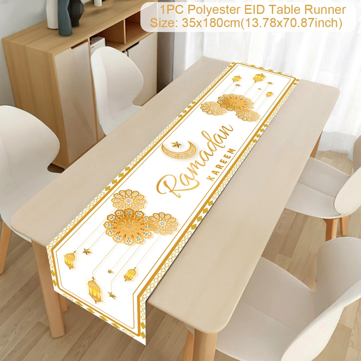 Ramadan Decoration Table Runner EID Mubarak Decor 2024 For Home Tablecloth Ramadan Kareem Islamic Muslim Party Eid Al-Fitr Gifts