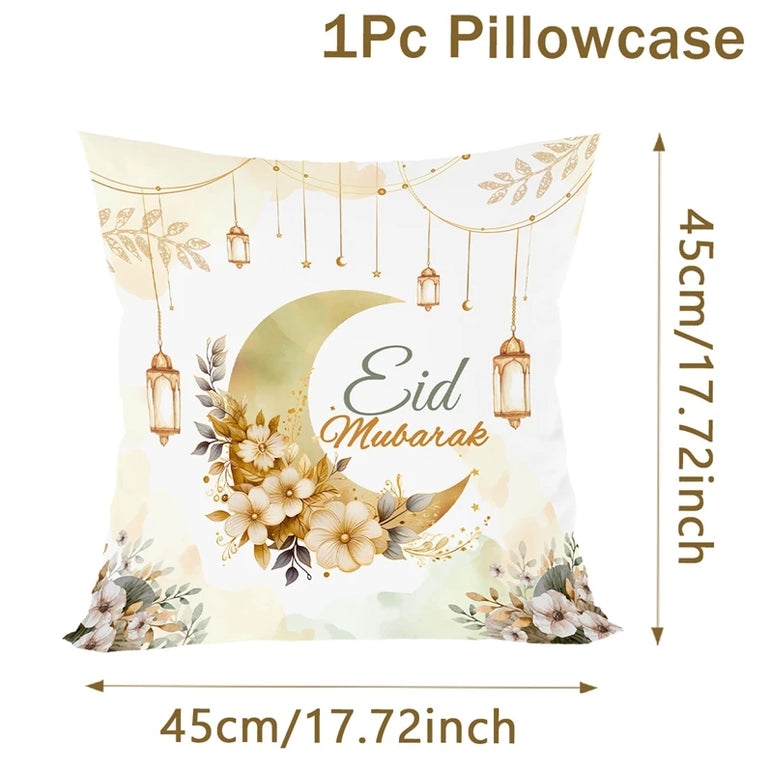 Eid Mubarak Cushion Cover Pillow Case Ramadan Kareem Decoration For Home 2025 Muslim Islam Party Decor Gift Eid Al Adha Supplies