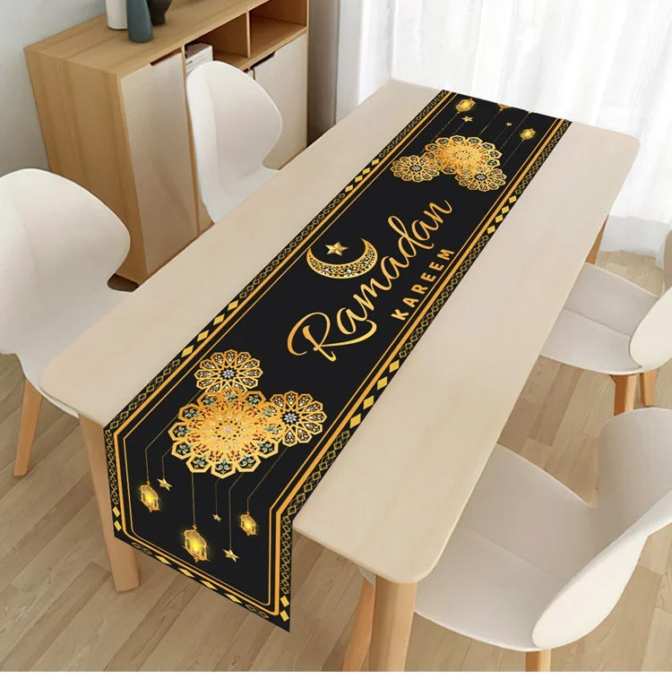 Ramadan Kareem Table Runner Eid Mubarak Decor 2025 for Home Ramadan Mubarak Islamic Muslim Party Eid Al-Fitr Gifts Ramadan Decor