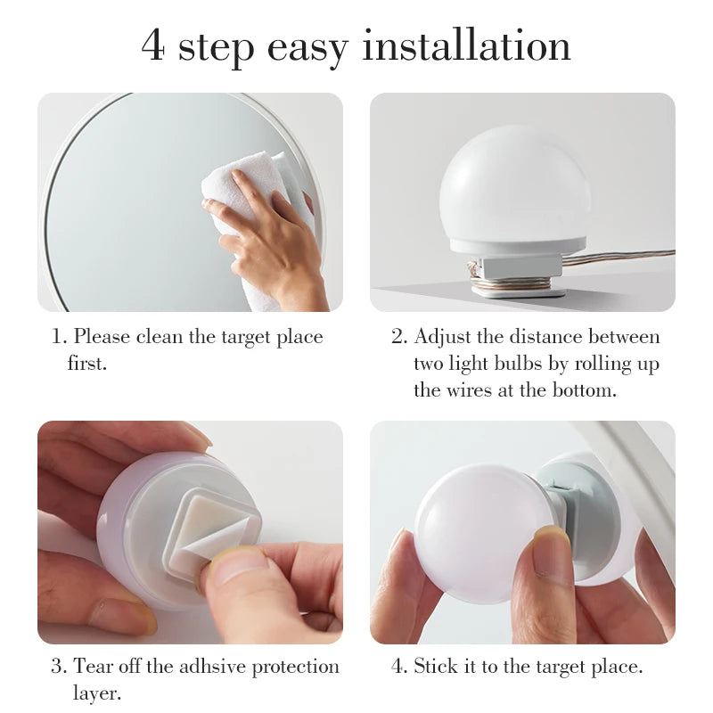 Makeup Mirror LED Light Bulbs Vanity Lights USB 12V Bathroom Dressing Table Lighting Dimmable LED Vanity Light For Mirror Light