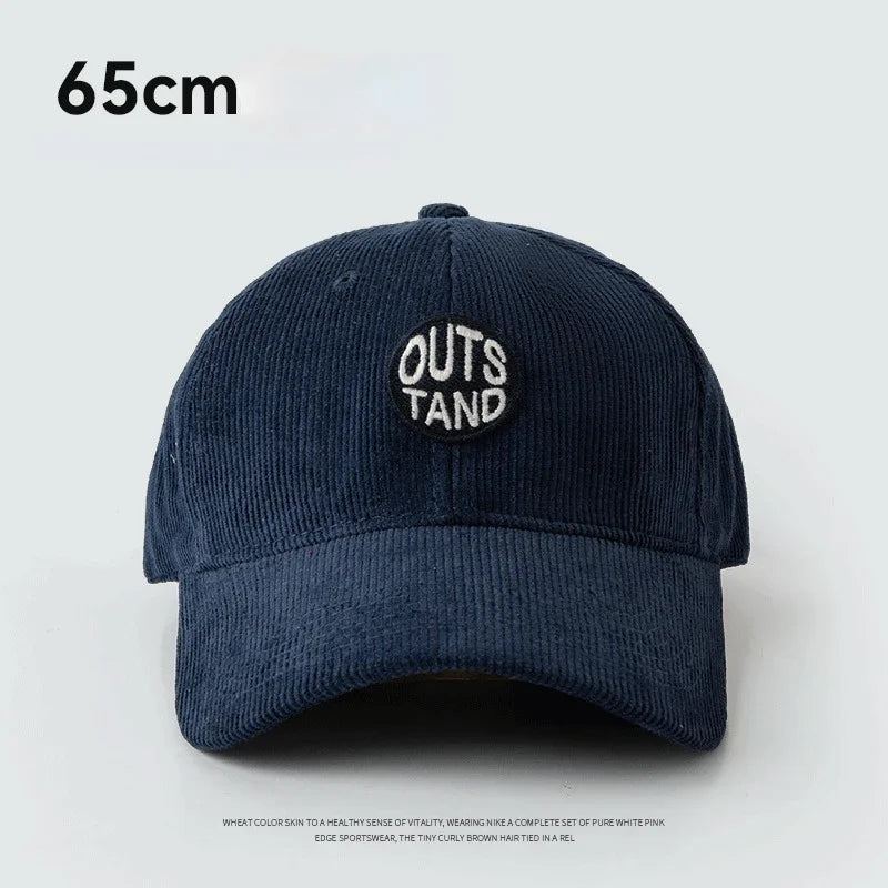 Big Head Baseball Caps for Men Corduroy Warmth Windproof Autumn Winter Embroidered Hat Women Snapback Cap Trucker Hat Gorras