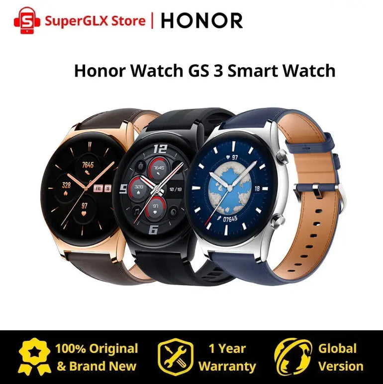 HONOR Watch GS 3 Global Version 3D-Curved Glass SmartWatch GS3 1.43