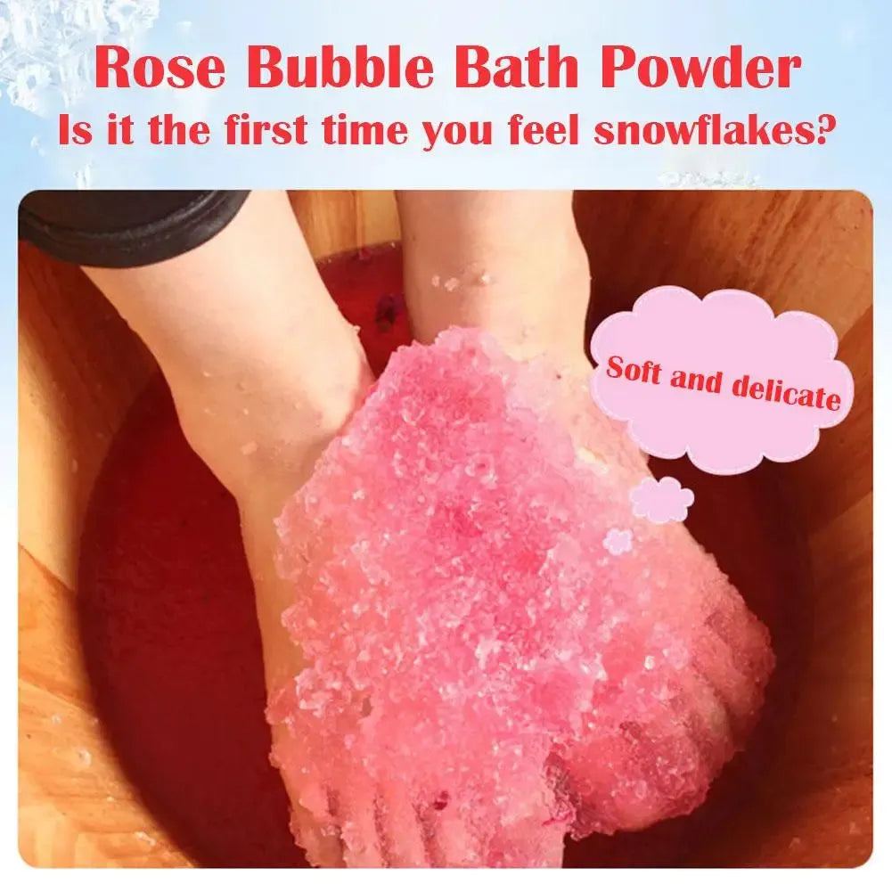 60g Rose Bubble Bath Powder Foot Bath Crystal Mud Body Scruber Exfoliation Bath Skin Care Foot Salt SPA U5T3