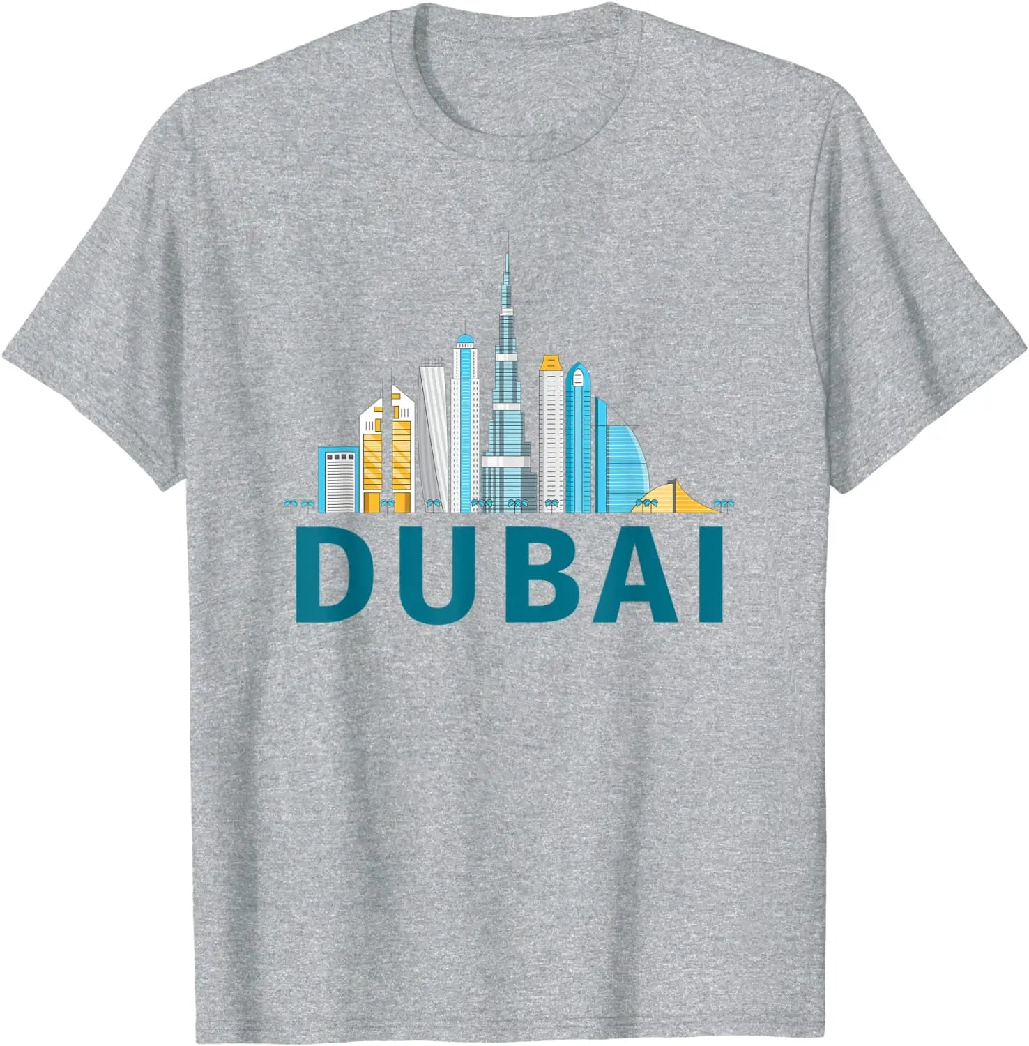 Dubai United Arab Emirates - Burj Khalifa City Skyline T Shirt. Short Sleeve 100% Cotton Casual T-shirts Loose Top Size S-3XL