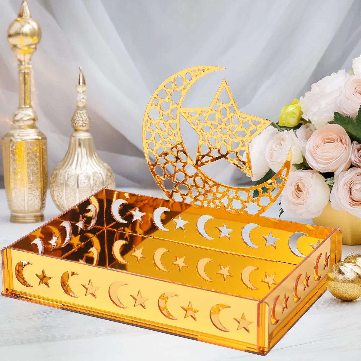 Ramadan Mubarak Acrylic Ornaments Ramadan Kareem Decoration 2025 Eid Mubarak Islamic Muslim Party Decor Eid Al-Fitr Supplies