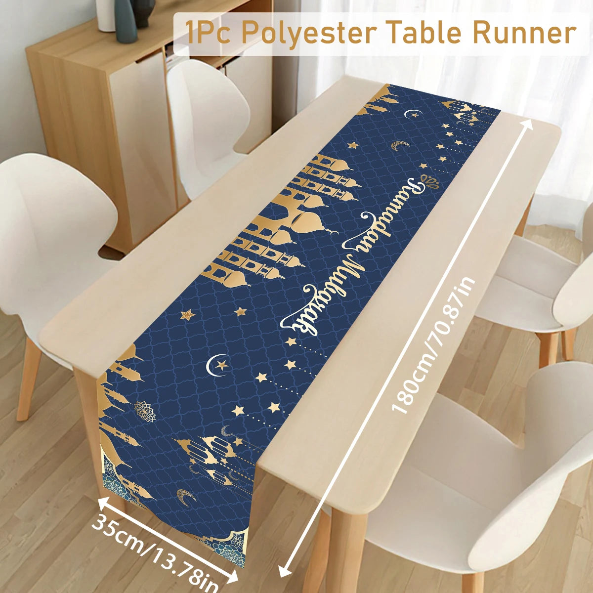 Ramadan Decoration Table Runner EID Mubarak Decor 2025 For Home Tablecloth Ramadan Kareem Islamic Muslim Party Eid Al-Fitr Gifts