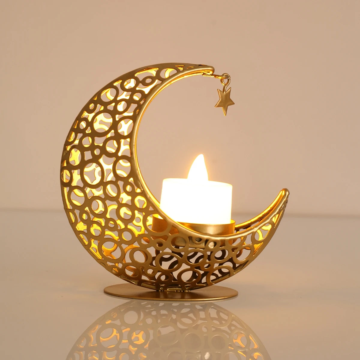 Ramadan Decor Moon Candlestick EID Mubarak Decor 2025 Home Candle Holder Ramadan Kareem Islamic Muslim Party Eid Al Adha Gifts