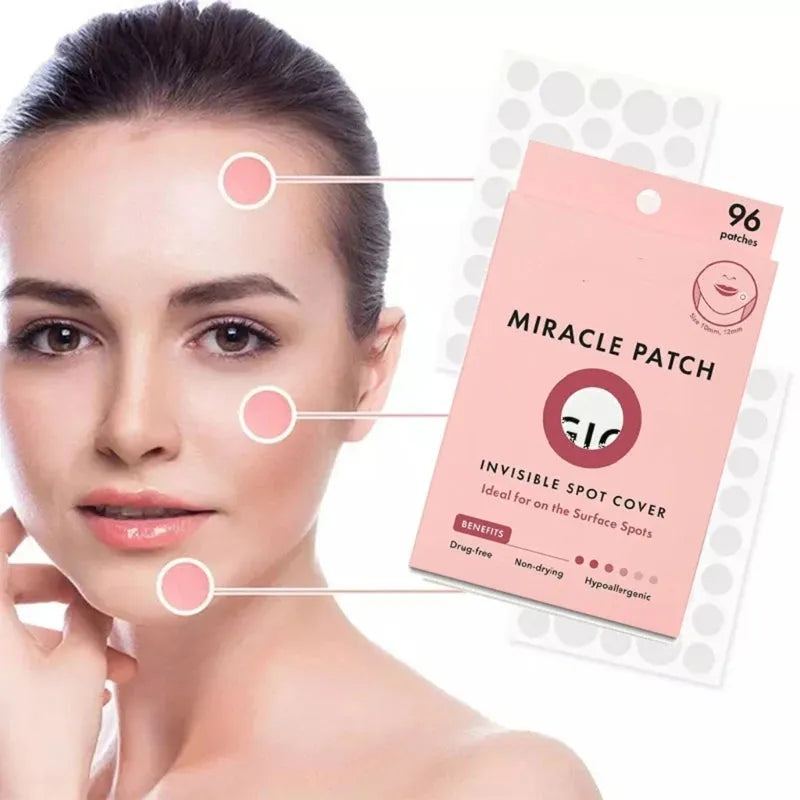 96Pcs/set Face Patch Hydrocolloid Acne Pimple Patches for Covering Zits & Blemishes, Thin Spot Stickers for Face & Skin