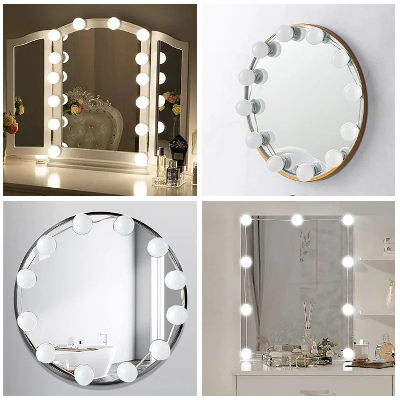 Makeup Mirror LED Light Bulbs Vanity Lights USB 12V Bathroom Dressing Table Lighting Dimmable LED Vanity Light For Mirror Light