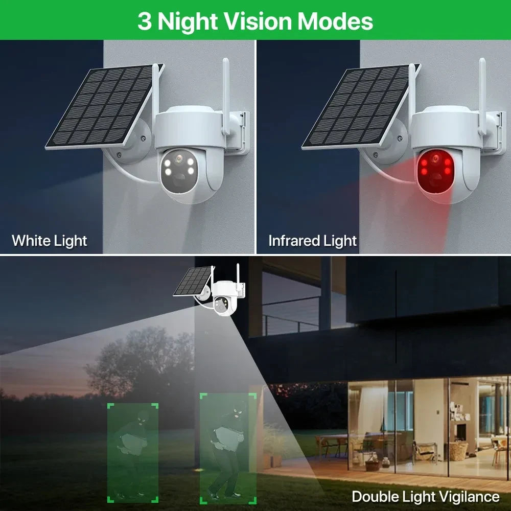 Wireless Outdoor Security Camera With 4G SIM Card Built-in Battery Solar Wifi Camera 4MP Video Surveillance PTZ IP Cam iCSee