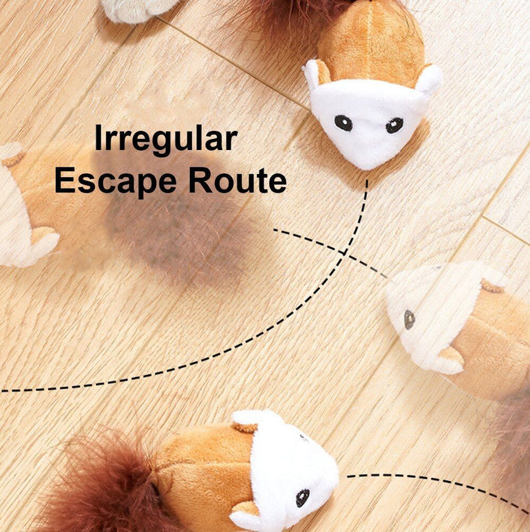 Smart Cat Toy Interactive Running Mouse Cat Teaser Feather Toys Electric Random Moving Simulation Mice Kitten Squeak Plush Toys - Jointcorp