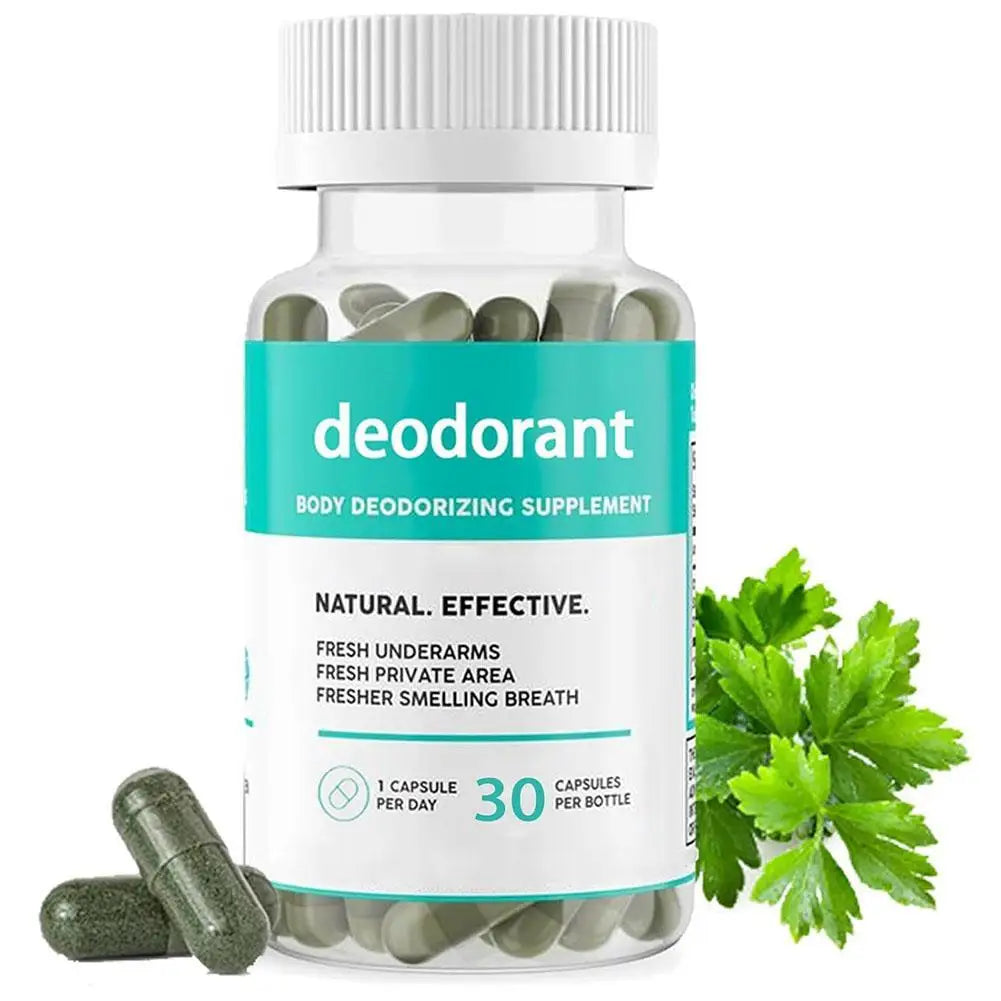 2 PCS Deodorant Body Deodorizing Supplement Fresh Underarms Fresh Private Area Fresher Smelling Breath 30 Capsules Per Bottle