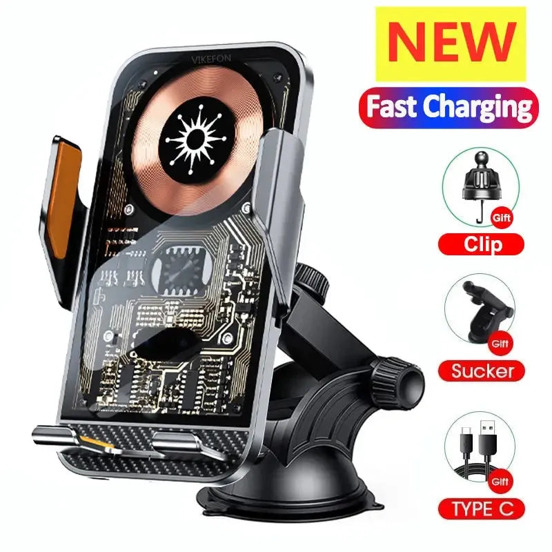 Car Wireless Charger Auto Car Mount Phone Holder