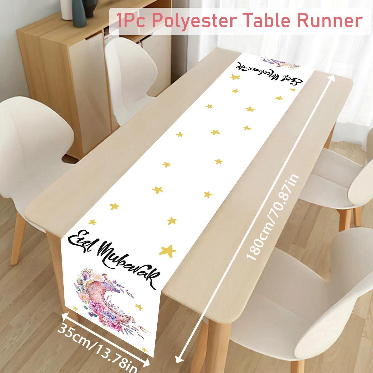 Ramadan Decoration Table Runner EID Mubarak Decor 2025 For Home Tablecloth Ramadan Kareem Islamic Muslim Party Eid Al-Fitr Gifts