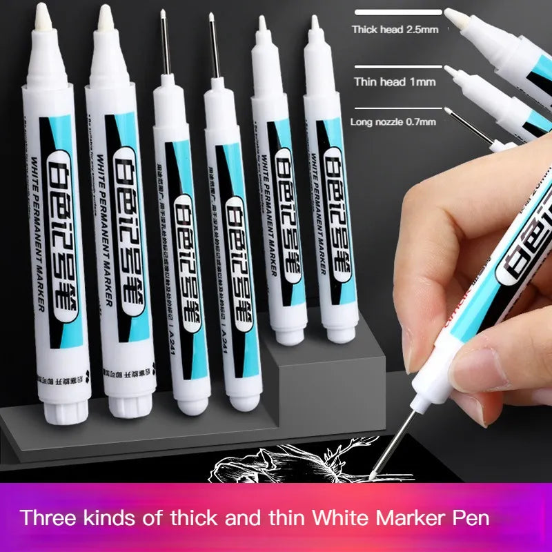 White Permanent Paint Pen set