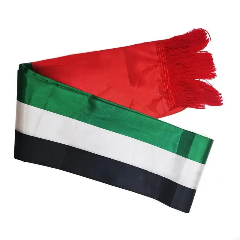 HX6F Double Sided UAE Flags Scarf All Age Long Scarf with Digital Print Party Decors