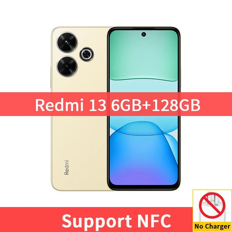 Global Version Xiaomi Redmi 13 Smartphone 108MP Main Camera 5030mAh Battery MTK Helio G91-Ultra 6.79“  Display 33W Fast Charging