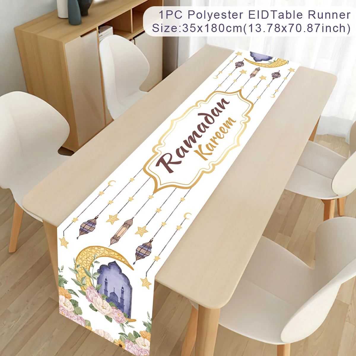 Ramadan Kareem Table Runner Eid Mubarak Decor 2025 for Home Ramadan Mubarak Islamic Muslim Party Eid Al-Fitr Gifts Ramadan Decor