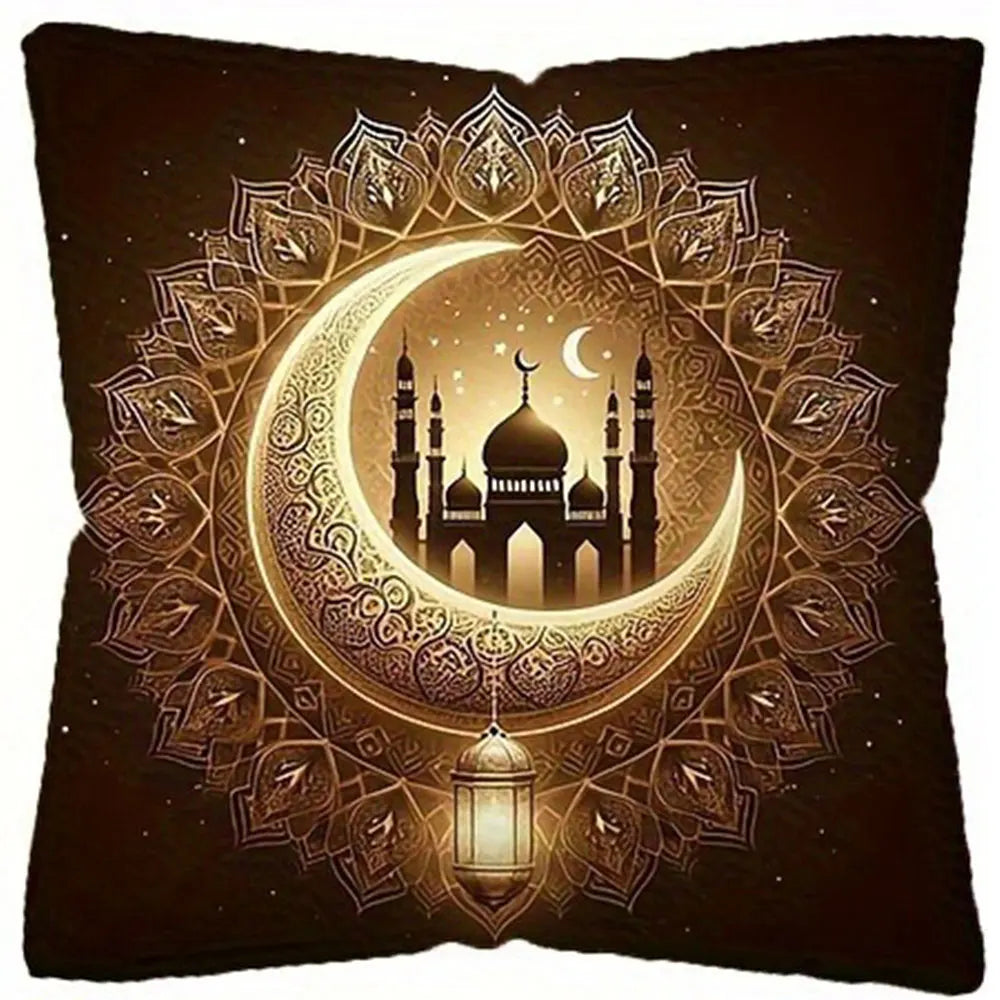 Light Luxury Ramadan Printed Pillowcase Nordic Home Decor Pillowcase Holiday Bedroom Living Room Decor Polyester Cushion Cover