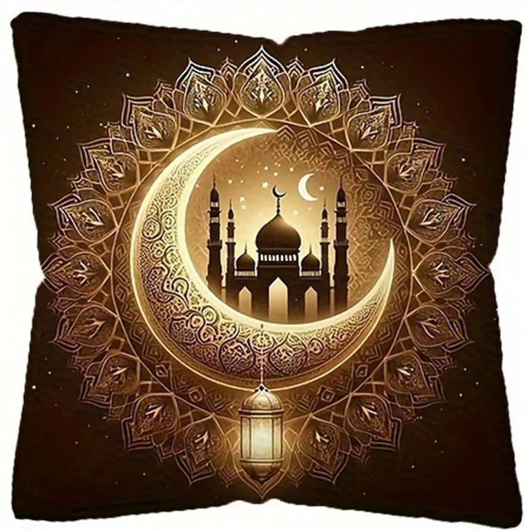 Light Luxury Ramadan Printed Pillowcase Nordic Home Decor Pillowcase Holiday Bedroom Living Room Decor Polyester Cushion Cover