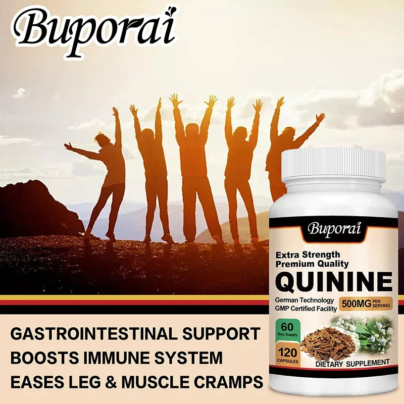 Quinine Capsules 500mg - Relieve Leg Cramps, Aid Digestion, Enhances Immunity