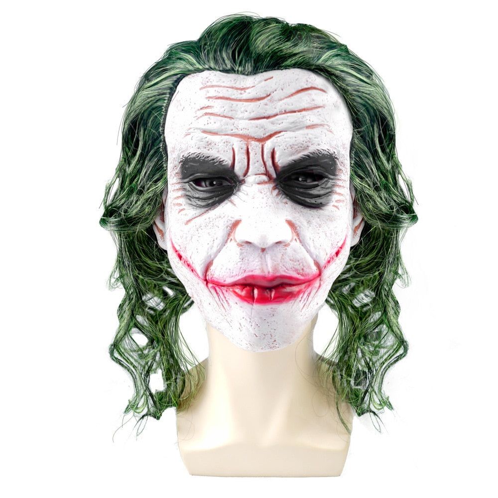 The Dark Knight Joker Cosplay Costume Movie Joker Heath Ledger Cosplay Suit Purple Jacket Uniform Blue Wig Mask For Adult