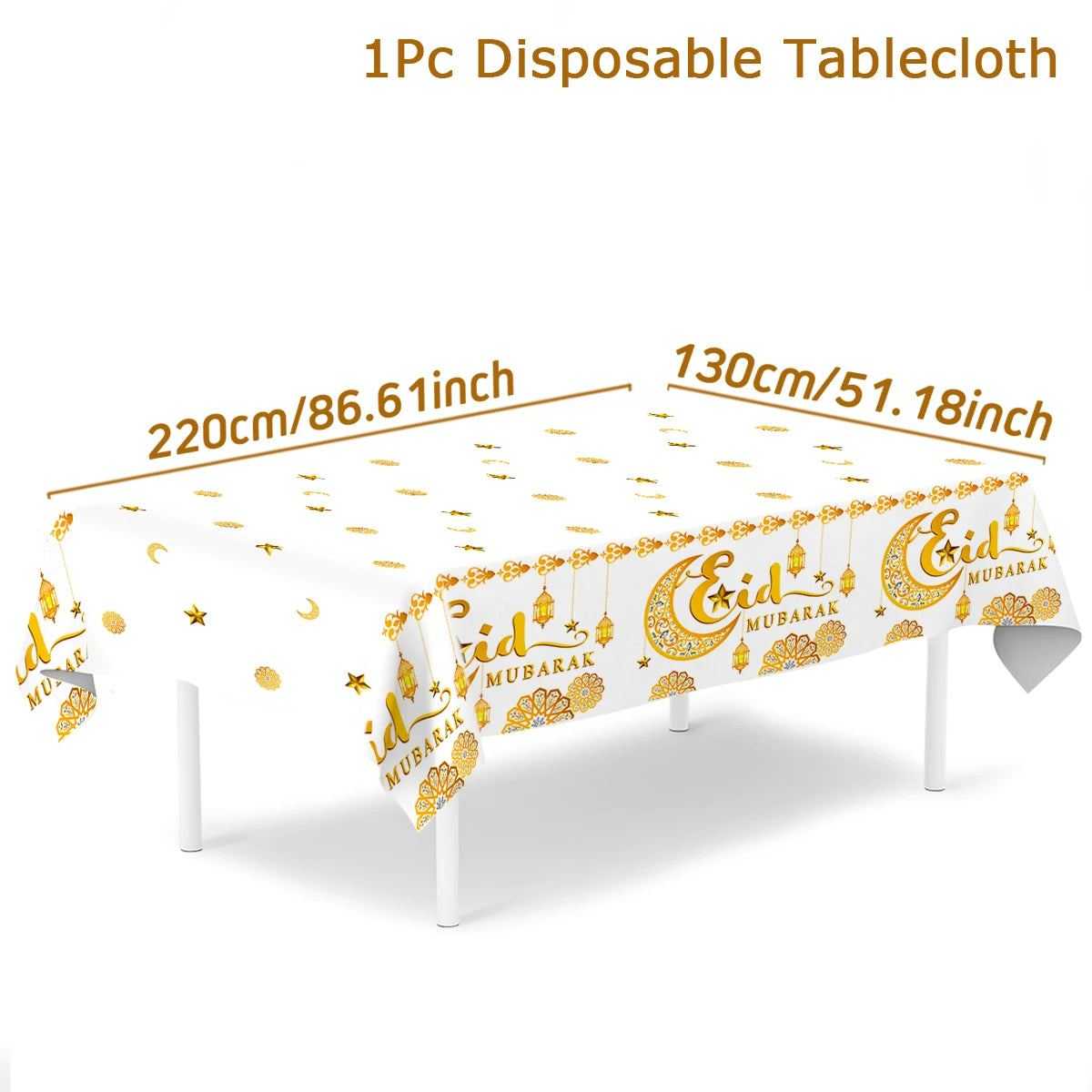 Eid Mubarak Table Runner Ramadan Tablecloths Ramadan Kareem Decoration for Home 2025 Islamic Muslim Party Eid Al Adha Gifts