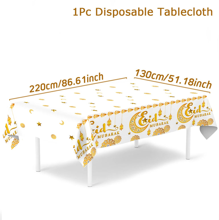 Eid Mubarak Table Runner Ramadan Tablecloths Ramadan Kareem Decoration for Home 2025 Islamic Muslim Party Eid Al Adha Gifts