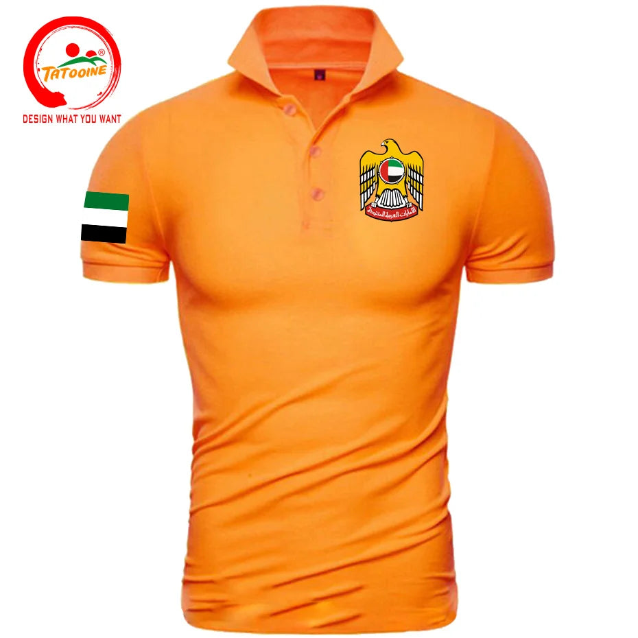 United Arab Emirates ARE UAE Emirati Polo Shirts Men Fashion 100% Cotton Polo Shirt Classic Country Flag Design Nation Team Tops