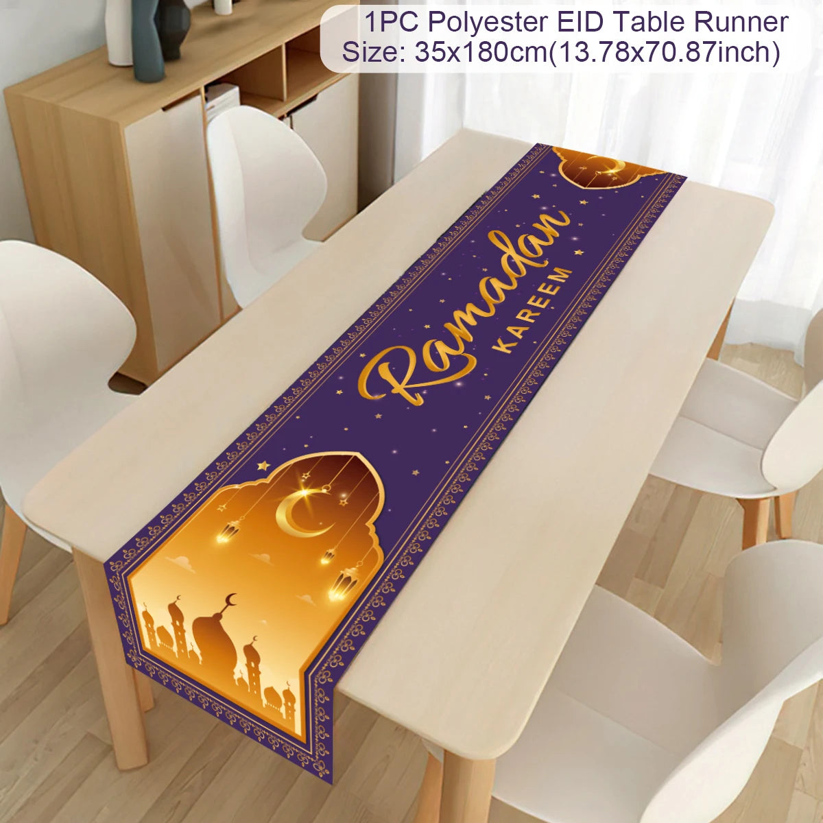 Ramadan Decoration Table Runner EID Mubarak Decor 2025 For Home Tablecloth Ramadan Kareem Islamic Muslim Party Eid Al-Fitr Gifts