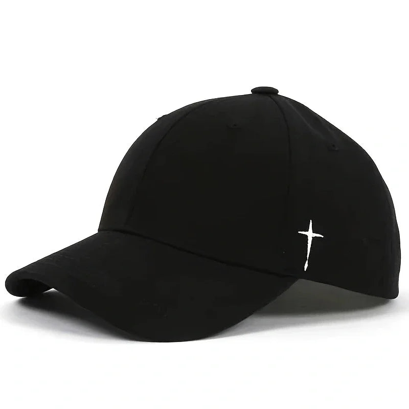 Unisex Simple Cross Embroidery Snapback Baseball Caps Spring and Autumn Outdoor Adjustable Casual Hats Sunscreen Hat