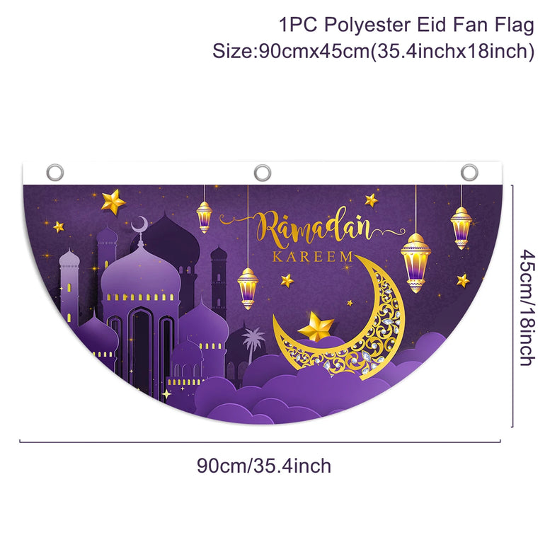 Eid Mubarak Decoration 2025 Hanging Flag Ramadan For Home Door Islamic Muslim Party Decor Ramadan Kareem Banner Eid Al-Fitr Gift