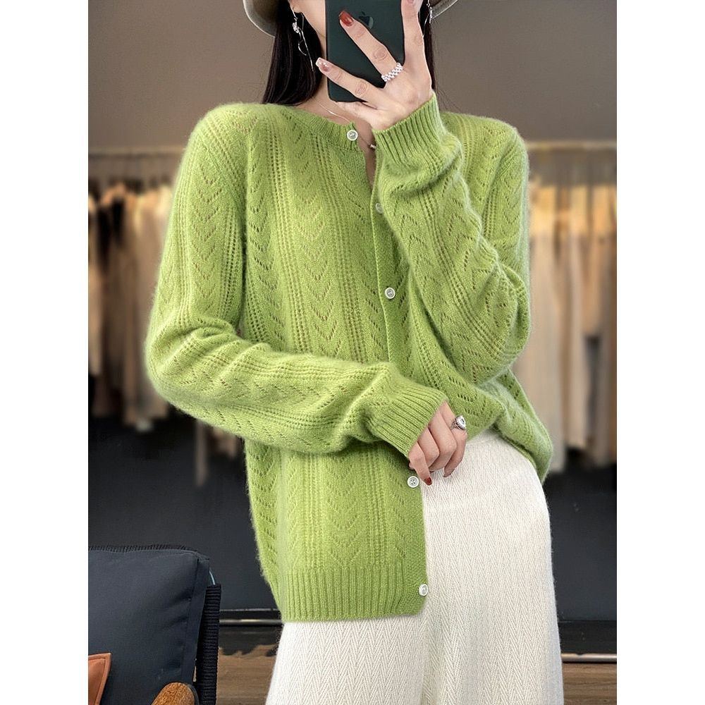 Plus size Wool Cardigan Womens Clothing O-neck Sweater Mujer Long Sleeve Tops - Jointcorp